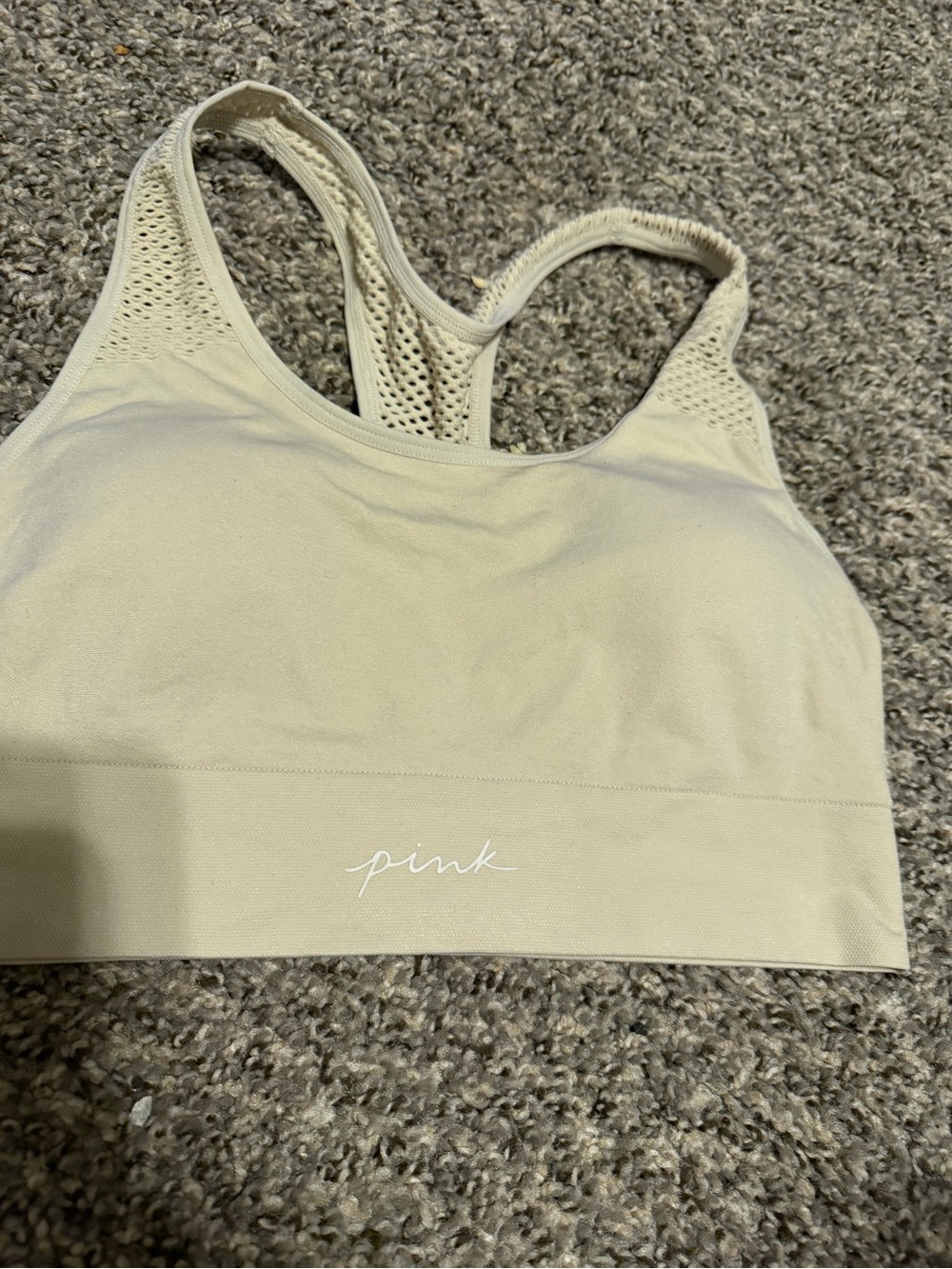 PINK Victoria's Secret Seamless Sports Bra - Cream